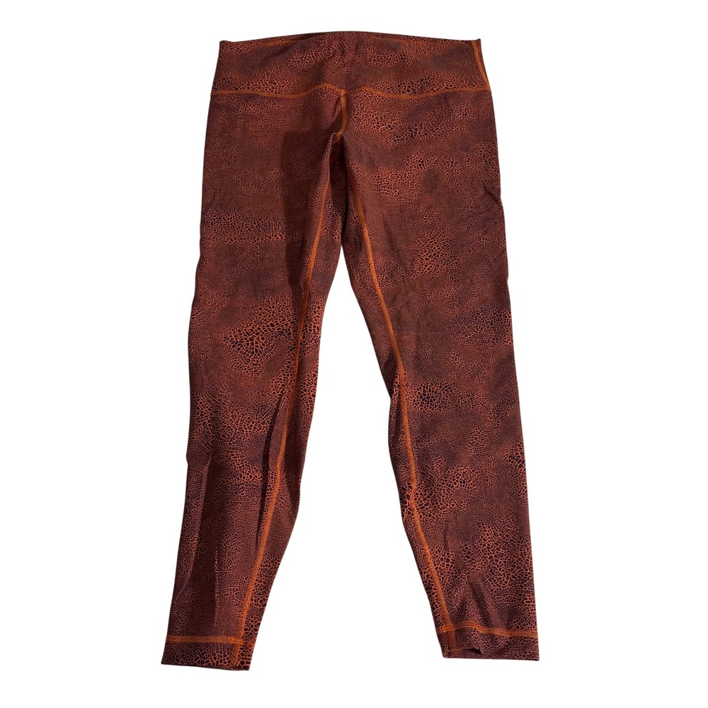 Lululemon WT HR Tight 28" Crackle Glaze Vintage Orange Larkspur LW5DJ7S Size 16